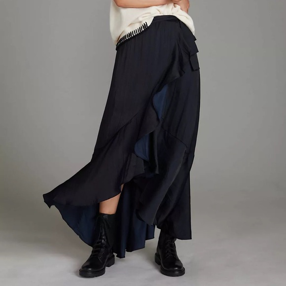 Maeve Ruffle Wrap Midi Skirt - Picture 4 of 14